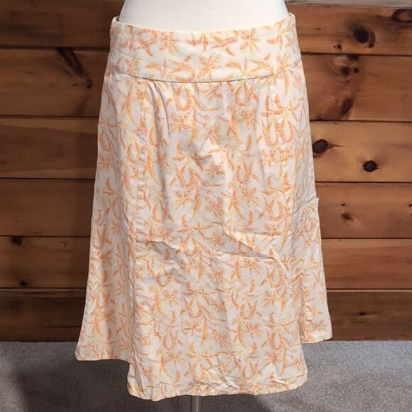GAP Cream and Orange A-Line Skirt Knee-Length Casual - Picture 3 of 5